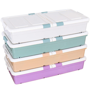 床底收纳盒带轮扁平特大收纳箱抽屉床下整理箱衣服床底下储物神器