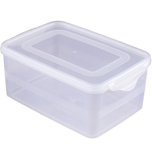 包邮长方形透明PP保鲜盒酒店厨房食品冰箱冷藏果蔬盒收纳盒带卡扣