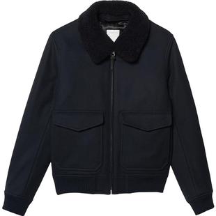 SANDRO Outlets秋冬男装时尚羊毛混纺毛翻领毛呢飞行员夹克外套