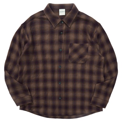 Monterest复古色织格子长袖衬衫