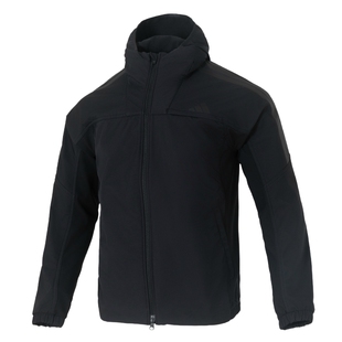 阿迪达斯连帽外套男装2025新款加绒保暖运动服梭织休闲夹克KA1307