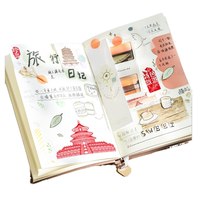 环保PU皮空白旅行盖章收集本