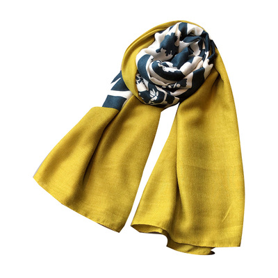 棉麻丝巾围脖印花文艺女性春秋