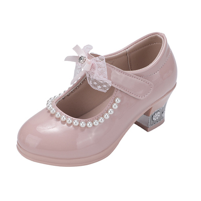 女童皮鞋春秋新款软底儿童高跟鞋