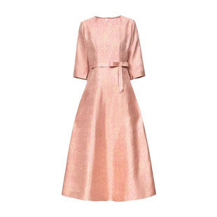 2026新款春季连衣裙高贵气质端庄大气妈妈新中式桑蚕丝宋锦礼服女