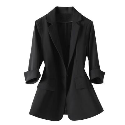 短款修身版西装纯色雪纺