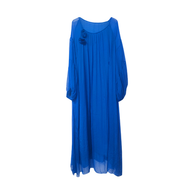 大码女装高档女人味桑蚕丝连衣裙