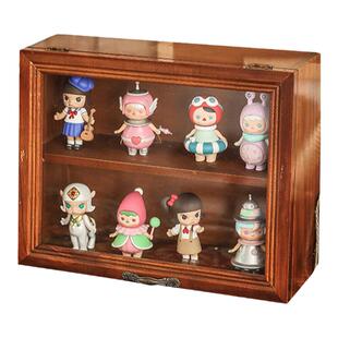 盲盒展示架手办适用泡泡玛特展示盒木质收纳盒公仔柜玻璃popmart