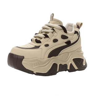 厚底爆款老爹鞋女2025新款内增高红色冬季加绒运动休闲松糕鞋百搭