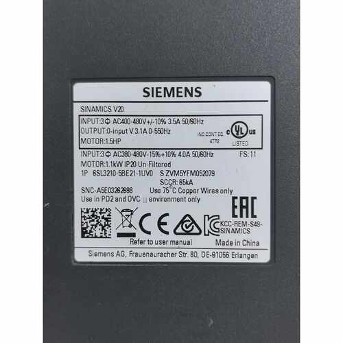 议价-6SL32105BE211UV0变频器1.1KW成