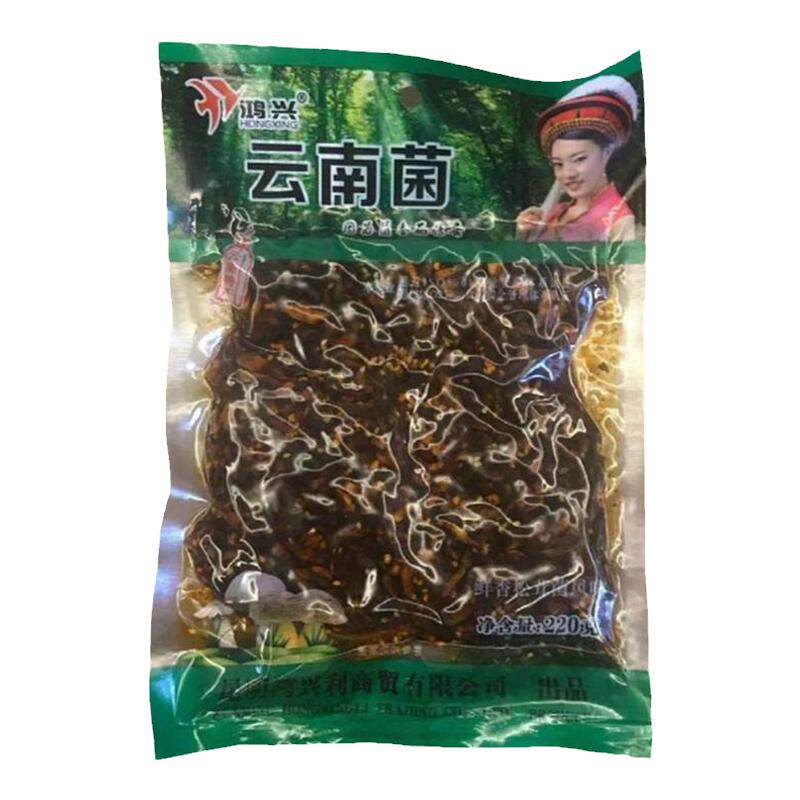 云南特产鸿兴野生菌即食松茸菌鸡枞菌牛肝菌酱麻辣油鸡枞菇云南菌