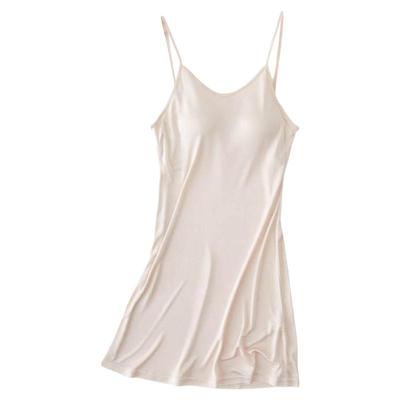 100%桑蚕丝真丝针织中长款睡裙