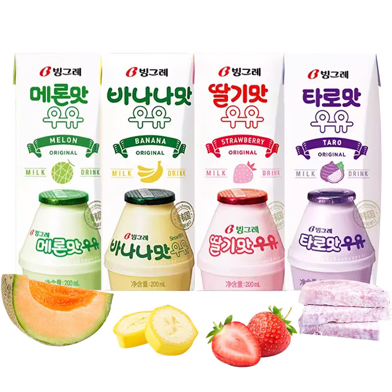 韩国进口宾格瑞香蕉牛奶官方正品