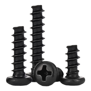 PB加硬铁碳钢黑色圆头十字平尾自攻螺丝盘头小螺钉M1M1.2M2M3M4mm