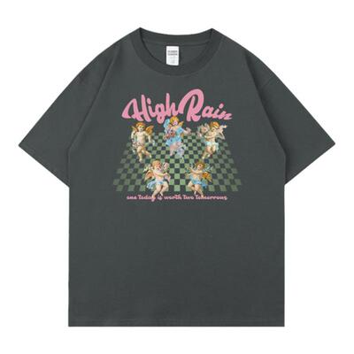 设计感天使落肩短袖男女