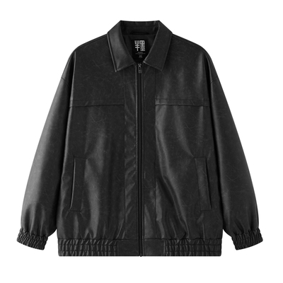 半墨大码男士皮衣2025秋季新款加肥加大宽松胖子外套短款PU皮夹克