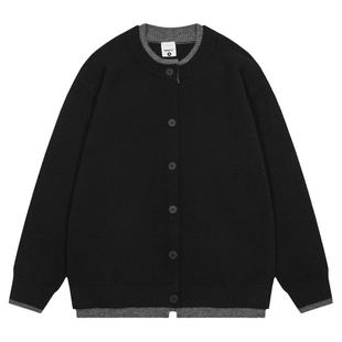 From Mars 从不执着 复古圆领保暖宽松百搭男女开衫针织衫毛衣BF