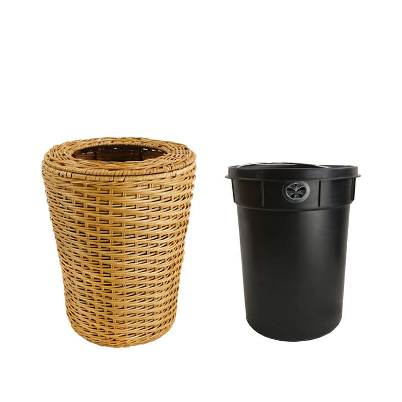 垃圾桶藤编家用客厅创意垃圾箩厨房垃圾筒有盖酒店客房纸篓包邮