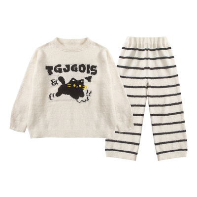 男童秋冬款法兰绒套装睡衣家居服