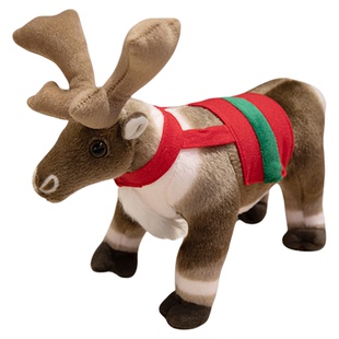 仿真动物麋鹿公仔驯鹿毛绒玩具圣诞节小鹿玩偶娃娃平安夜礼物女生