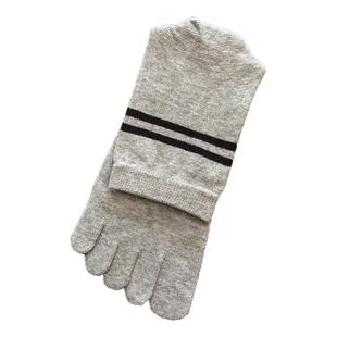 鹿人袜子男士五指袜秋冬季简约百搭精梳棉线潮流中筒五趾袜子8005