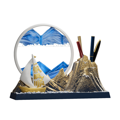 一帆风顺帆船笔筒流沙画摆件礼物