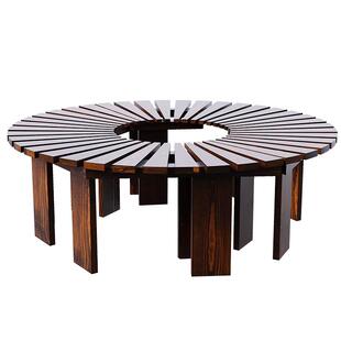 户外围树凳防腐木公园椅树池室外休闲座椅庭院坐凳花园圆形长椅子