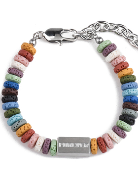 情侣彩虹火山石手链生日礼物