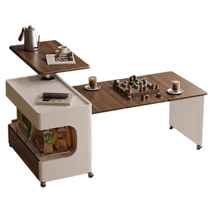 可移动茶几实木家用客厅小户型多功能升降伸缩折叠沙发推车边几柜