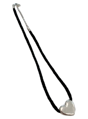 新版韩国小众 NUMBERING  feve_r同款麻绳锁骨爱心项链