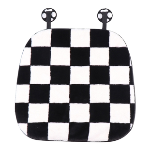 宝马迷你mini cooper黑白格坐垫 汽车冬季毛绒座垫单片屁垫三件套