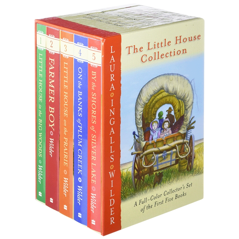 小木屋系列 英文版 Little House 5-Book Full-Color Box Set 5本合集 英文儿童文学小说 大森林里的小木屋 梅溪边 进口英语书