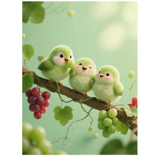 葡萄藤上的小鸟贴纸墙面遮挡门窗装饰贴画厨房冰箱瓷砖墙贴画自粘