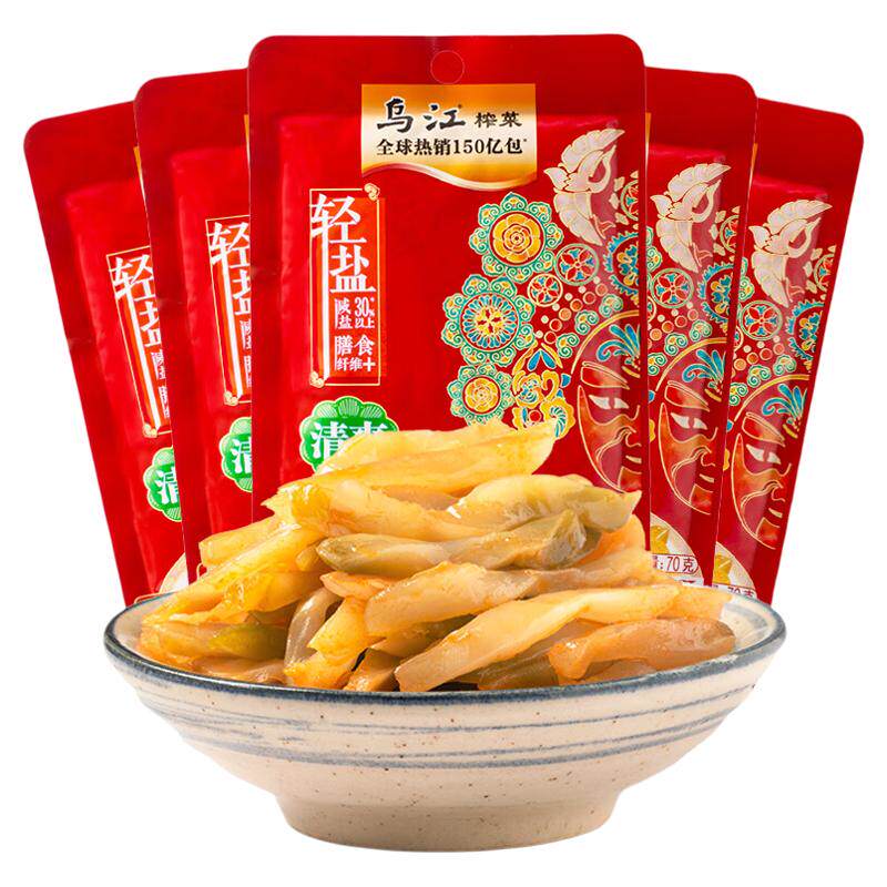 正宗涪陵乌江榨菜丝70g80克清爽清淡官方轻盐开胃开味下饭菜咸菜
