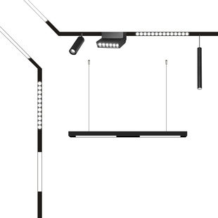 超薄明装磁吸轨道灯5.5不吊顶客厅线条泛光灯卧室过道照明无主灯