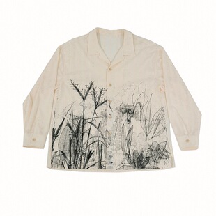 No sense无感官&浮游野人 X 编界Rewrite 联名设计蕾丝印花衬衫