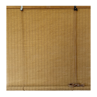 新中式天然亚麻黄麻宋式美学国风茶室卷帘遮光遮阳窗帘隔断免打孔