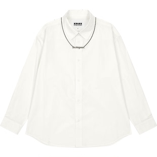 XXZXX 吊坠项链刺绣衬衫薄款男女潮牌童装亲子装 春夏季新款 3105