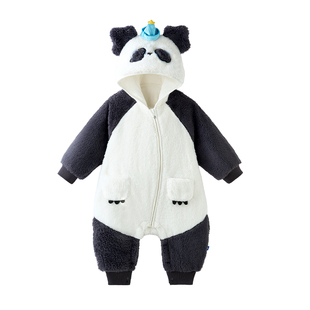 babycare熊猫连体衣 新生儿爬服