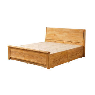 离地箱体床无床头全实木床气压床双人大床高箱床储物床柏木实木床