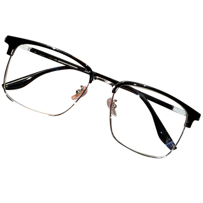 半框近视眼镜男专业可配度数