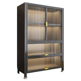 家用储物柜橱柜阳台柜靠墙一体置物架落地卧室收纳柜防水防晒柜子