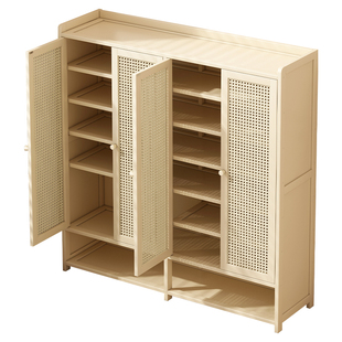 楠竹鞋柜收纳柜一体靠墙防尘入户家用玄关柜大容量多层鞋架新爆款