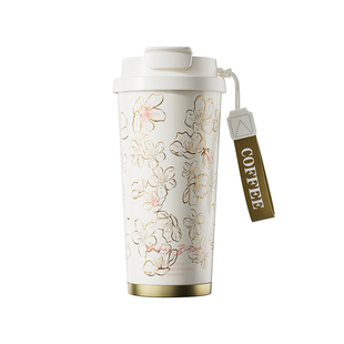 bigcar樱花保温杯2025新款咖啡杯女生高颜值吸管水杯生日礼物杯子