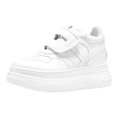 明星同款艾今9cm魔术贴小白鞋女