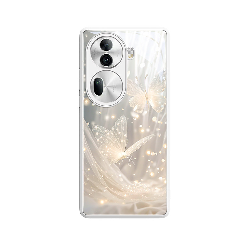 梦幻蝴蝶适用opporeno13手机壳oppo新款reno系列14/11女12全包9/10防摔8玻璃pro/pro+高级