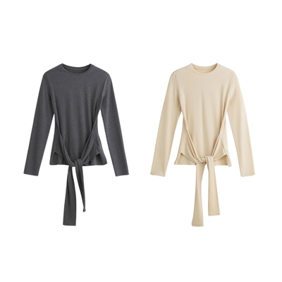 SETTE SEVEN  【环保再生】肌理羊毛针织系腰圆领套头上衣102312