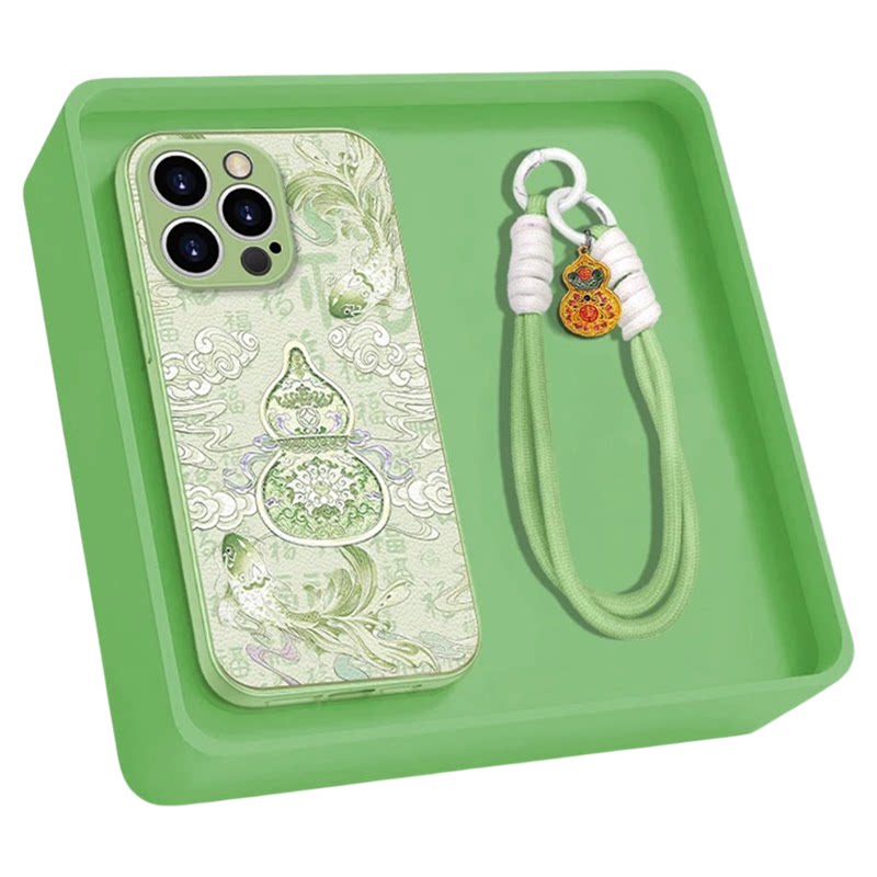 锦鲤祥云葫芦适用苹果17promax手机壳新品高级感iPhone16/15网红爆款手机壳14/13/12好看的外壳防摔保护套女