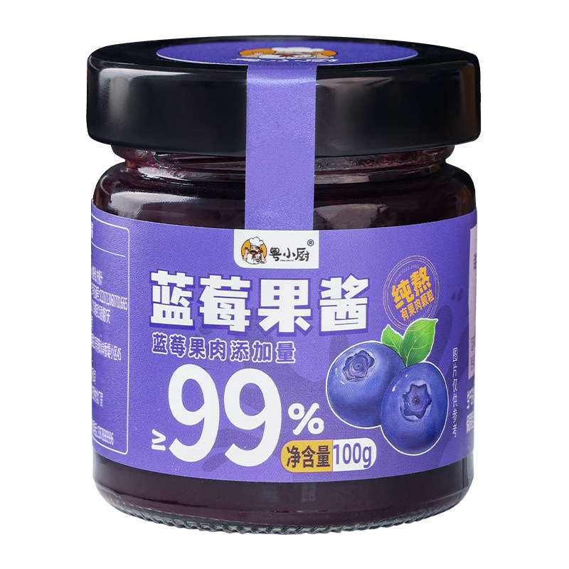 粤小厨蓝莓酱儿童早餐面包夹心