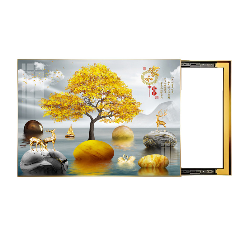 现代简约遮挡电表箱铝合金装饰画